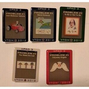 ODYSSEY OF THE MINDS 2012 VTOM  COLLECTOR PINS